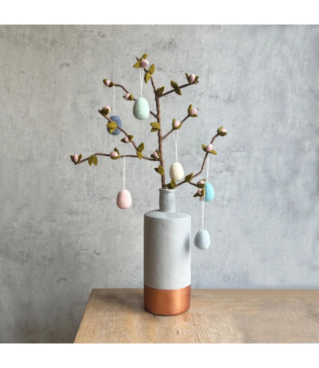 Set of 6 felt pastel coloured Earter eggs hangers 4x3cm