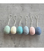 Set of 6 felt pastel coloured Earter eggs hangers 4x3cm