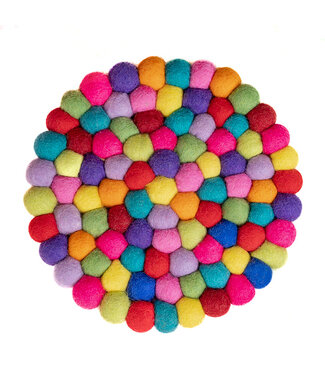 SjaalmetVerhaal Felt coaster multicolour bright - D20 cm