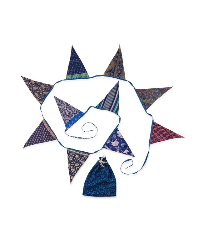 Party bunting Sari blue shades - 370cm Large