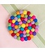 Felt coaster round 10 cm multicolour - bright