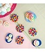 Felt coaster round 10 cm multicolour - bright