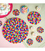 Vilten onderzetter rond multicolour D10 cm - fel