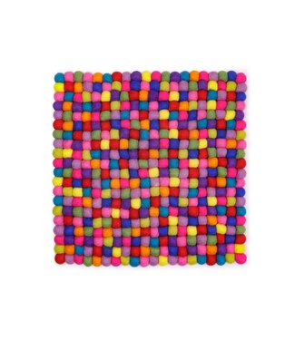 SjaalmetVerhaal Felt coaster squared multicolour 40x40 cm