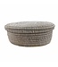 Straw basket oval white