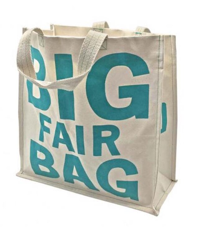 Shopper Big Fair Bag canvas blauw - 40x40cm