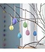 Set of 6 felt pastel plain Easter eggs on hangers 4x3cm