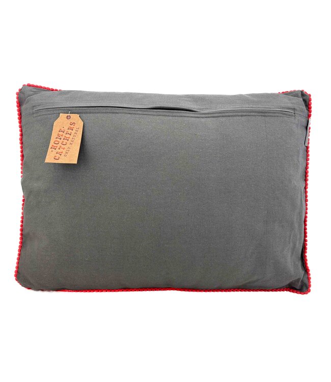 Pillow crochet flowergarden VII 35x50 cm grey