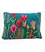 Only Natural Sierkussen geborduurd Bloementuin VIII 35x50cm groen