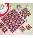 Felt coaster 10x10 cm square multicolour bright (new)