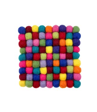 SjaalmetVerhaal Felt coaster 10x10 cm square multicolour bright  (new)