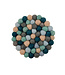 SjaalmetVerhaal Felt coaster round 9 cm - blue colours