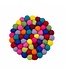 Felt coaster round 10 cm multicolour - bright
