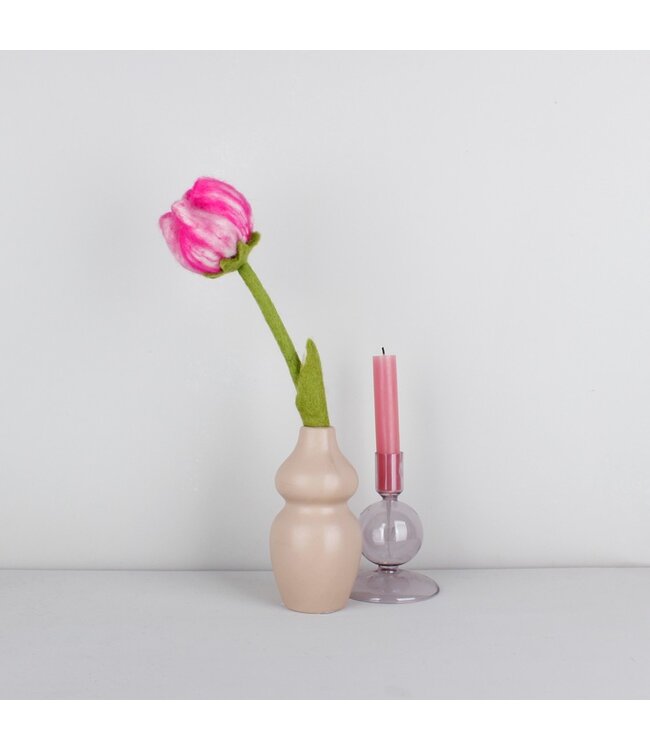 Vilten tulp lengte 31 cm - pastel assortiment