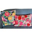 Pink design cushion with flower embroidery - 35x50 cm