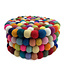 Felt round coaster - multicolour - D20xh2cm