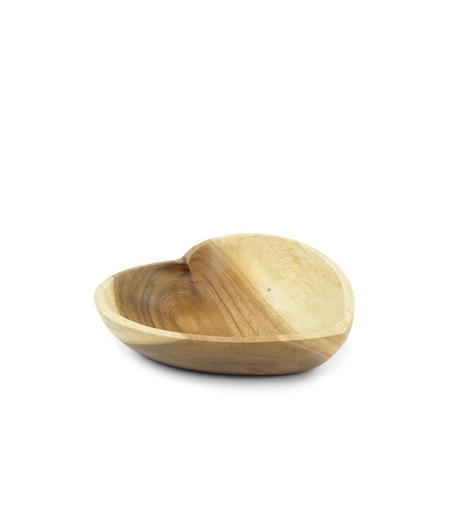 Wooden bowl heart shape D16 x H4 cm