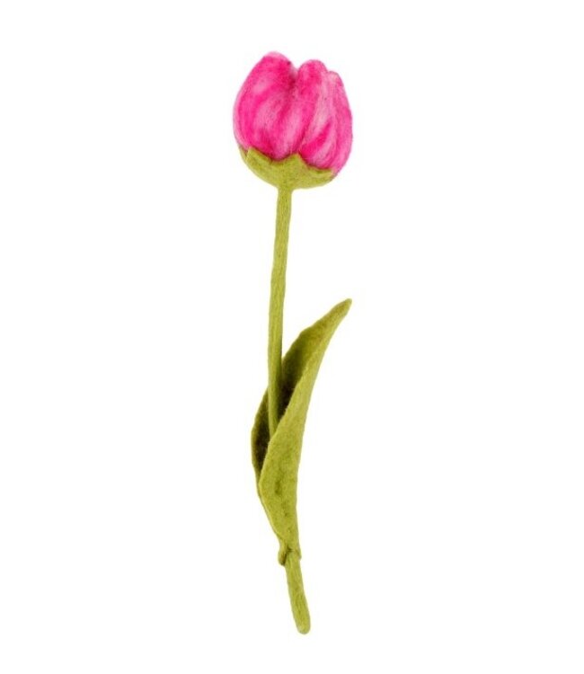 Vilten tulp lengte 38 cm - pastel assortiment