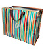 Grote opbergtas XL - Retro jaren 70 strepen - gerecycled plastic 55cm