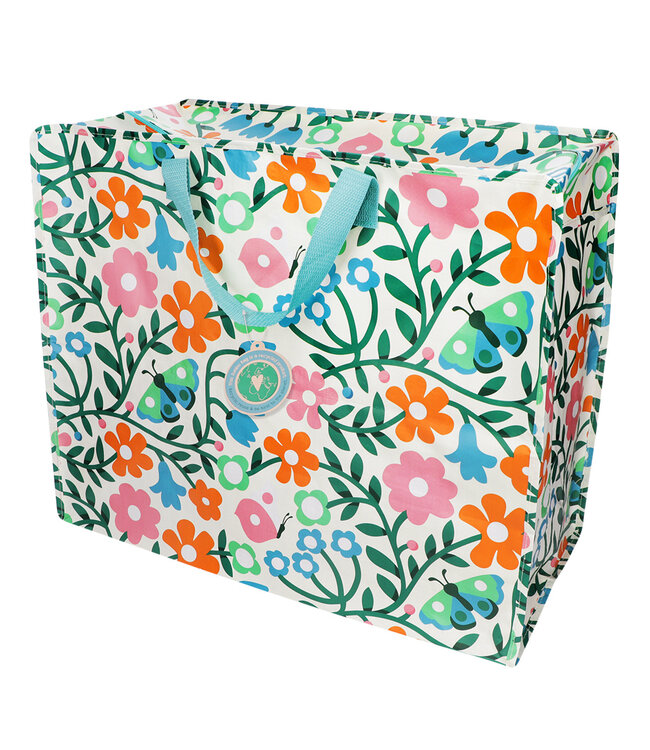 Grote opbergtas XL - Esmee bloemen - gerecycled plastic 55cm