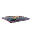 Pillow crochet flowers Denim blue with pink, red, yellow flowers 35x50cm