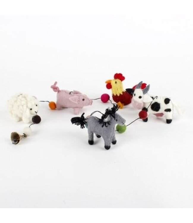 Felt hanger farmer animals 150 cm - large