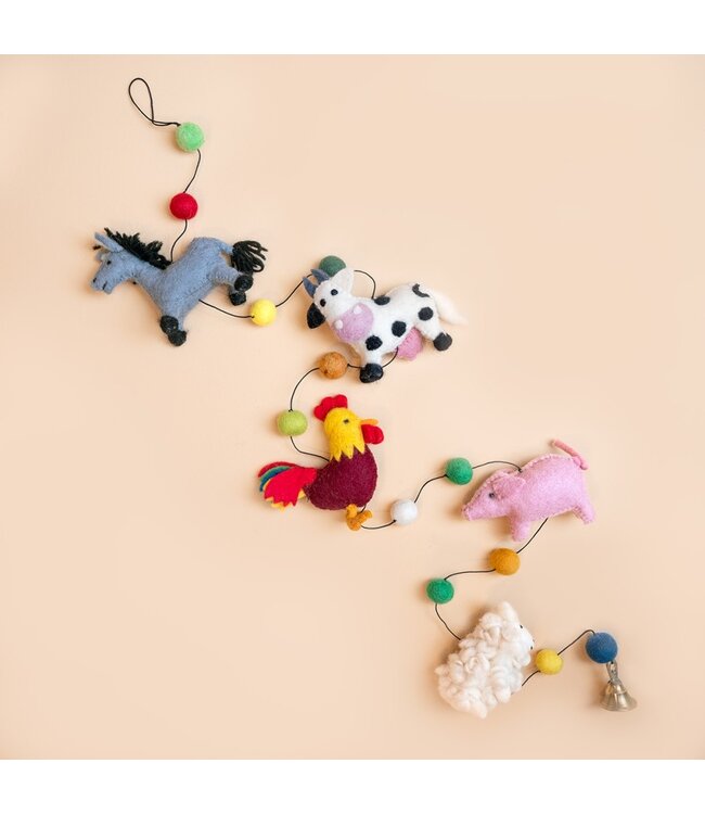 Vilten slinger boerderijdieren 150cm