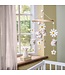 Felt mobile with 4 white sheep and daisies - H 50 x D19 cm
