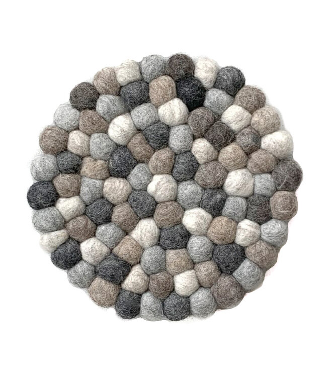 Felt round coaster - Greys - D20xh2cm