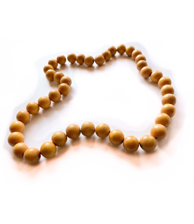 Ketting houten kralen 2 cm - geel
