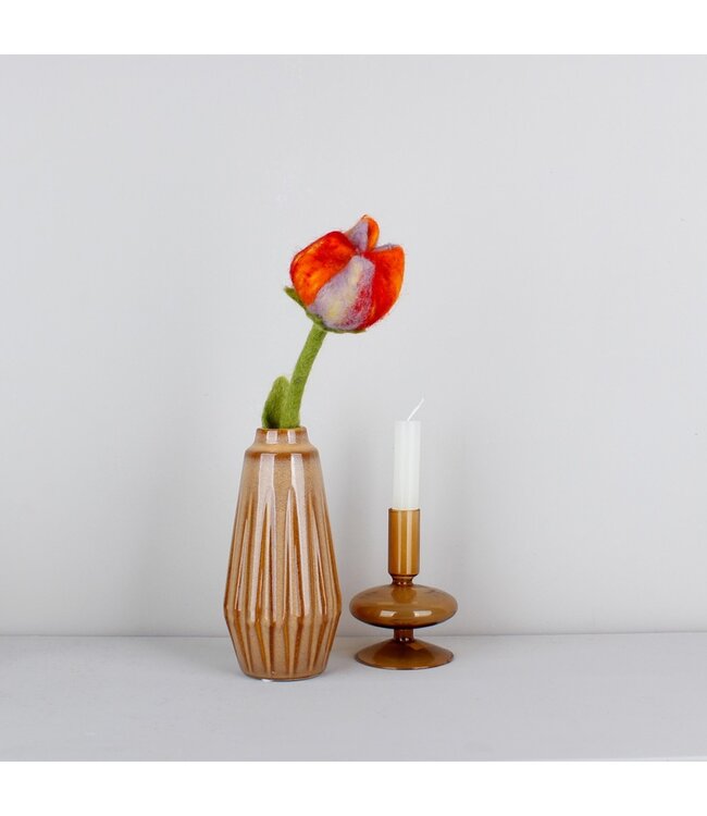 Vilten tulp lengte 31 cm - pastel assortiment