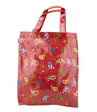 Global Affairs Plastic red bag with birds