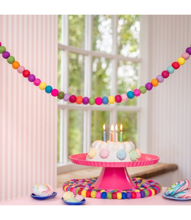 Felt garland - mini balls multicolour - length 200 cm