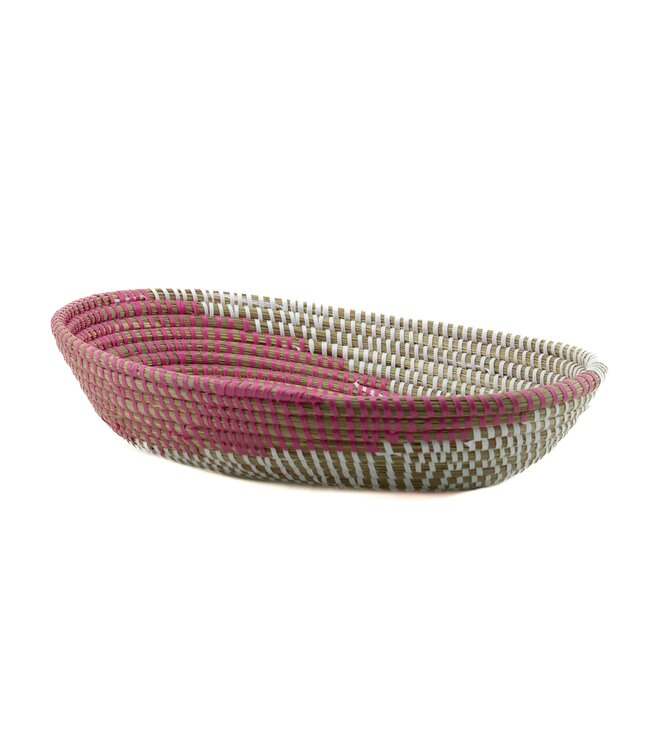 Straw bowl oval 30x25x6 cm