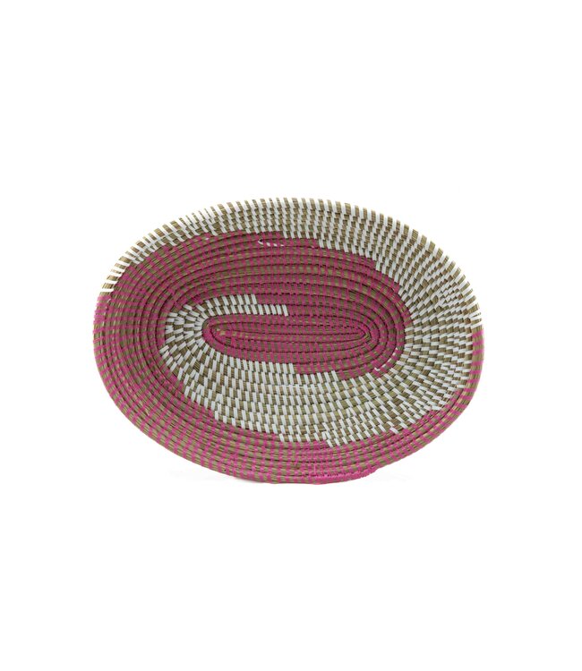 Straw bowl oval 30x25x6 cm