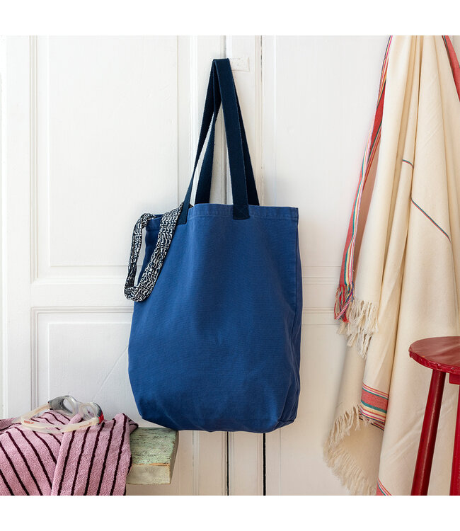 Schoudertas - shopper cotton indigo blue - L44 x W14 x H45 cm
