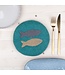 Coaster 20 cm round Beachlife with fish