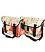 Schoudertas - messegenr bag - gerecyclede cementzak rood-beige 35x25x12cm