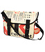 Schoudertas - messegenr bag - gerecyclede cementzak rood-beige 35x25x12cm