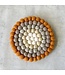 Onderzetter vilt rond cognac bruin-grijs-wit D20 cm