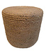 Poef rond jute naturel-uni hoogte 40 x diameter 40 cm