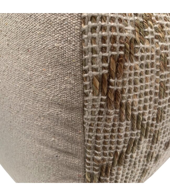 Poef zeegras vierkant naturel-ecru 40x40x40cm