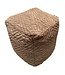 Rocaflor Poef zeegras vierkant naturel relief diamant40x40x40