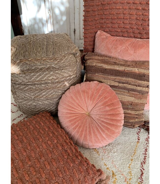 Pouf seagrass squared  natural relief-diamant  40x40x40cm