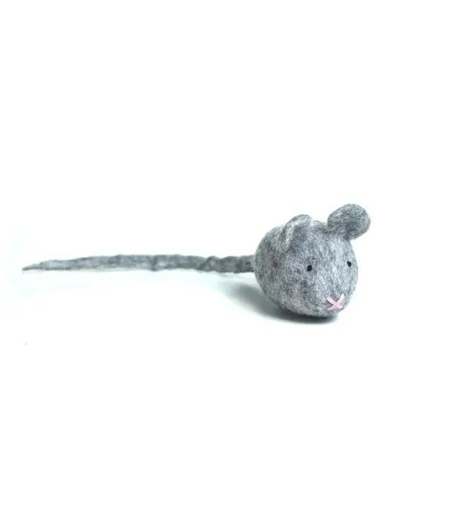 Vilten muis in grijs of wit