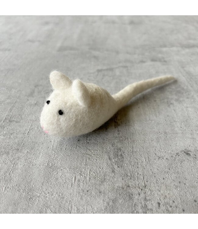 Felt mouse in grey or white