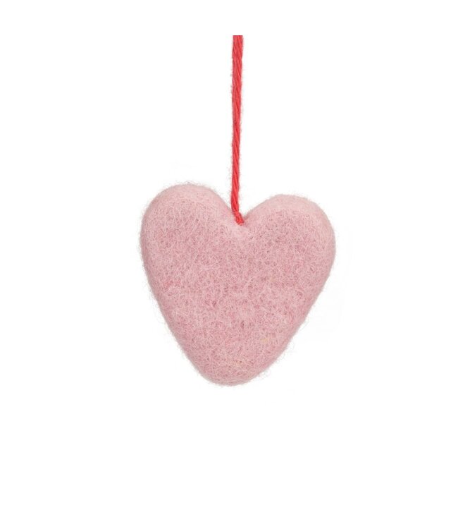 Felt hanger - heart shape - 5,5x6x1 cm