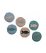 SjaalmetVerhaal Coasters 10 cm round Beachlife with fish 6 pc