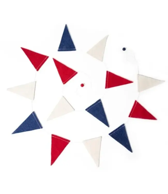 Flag line - garland felt 2 metres - red white blue