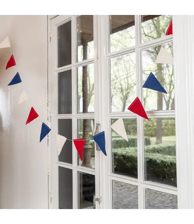 Flag line - garland felt 2 metres - red white blue